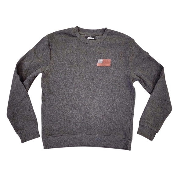 JACKSON HOLE Sweatshirt Gray with US Flag and Pledge of Allegiance LARGE - Picture 1 of 11